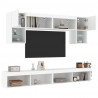 6-częściowy zestaw mebli TV z LED, biały