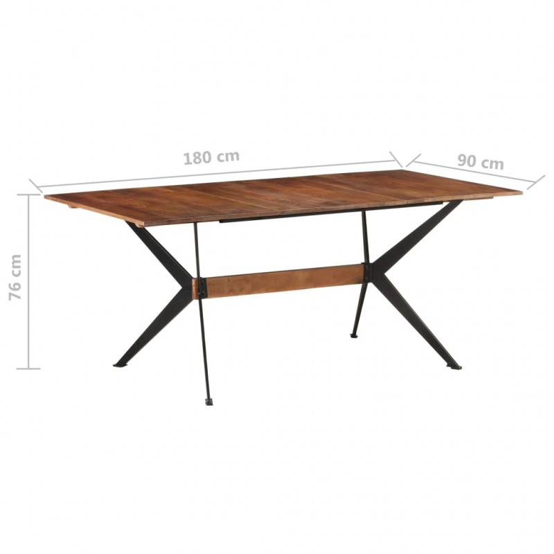 Stół jadalniany, 180 x 90 x 76 cm, lite drewno mango