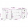 Szafki, 3 szt., 60x34x75 cm, lite surowe drewno mango
