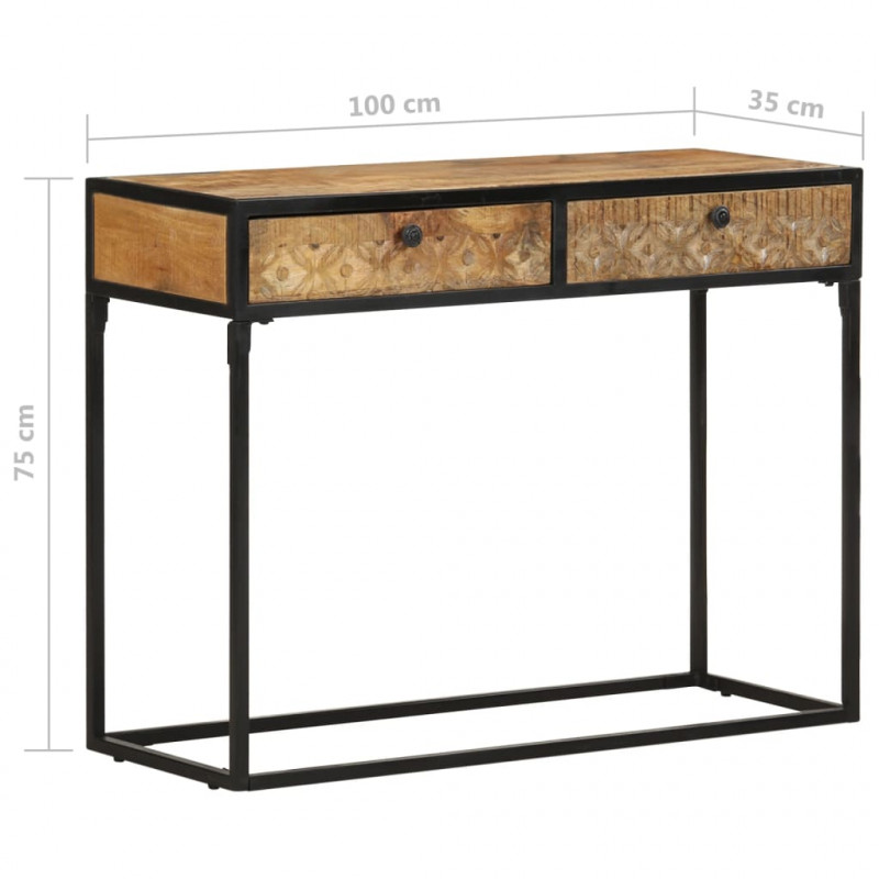 Stolik typu konsola, 100 x 35 x 75 cm, lite drewno mango
