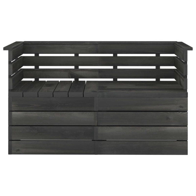 Ogrodowa sofa 2-osobowa z palet, ciemnoszara, drewno sosnowe