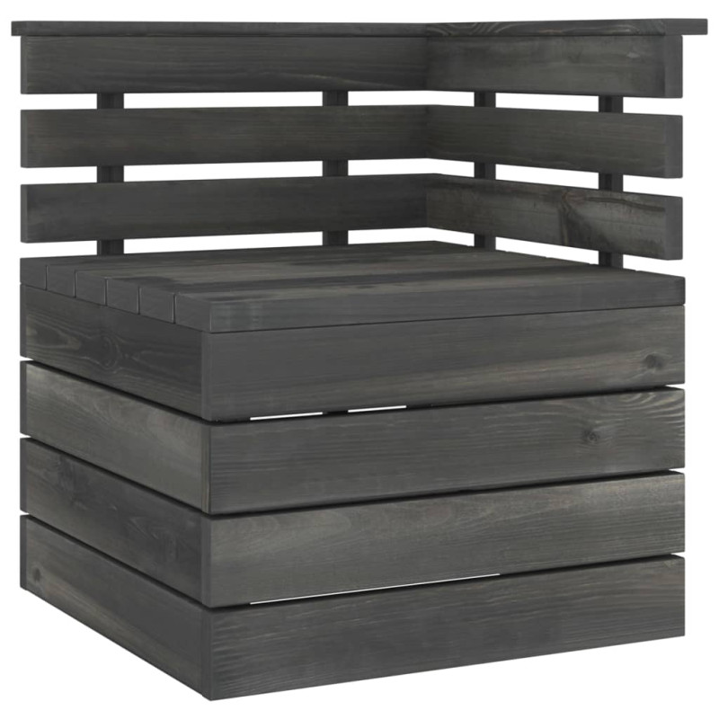 Ogrodowa sofa 2-osobowa z palet, ciemnoszara, drewno sosnowe