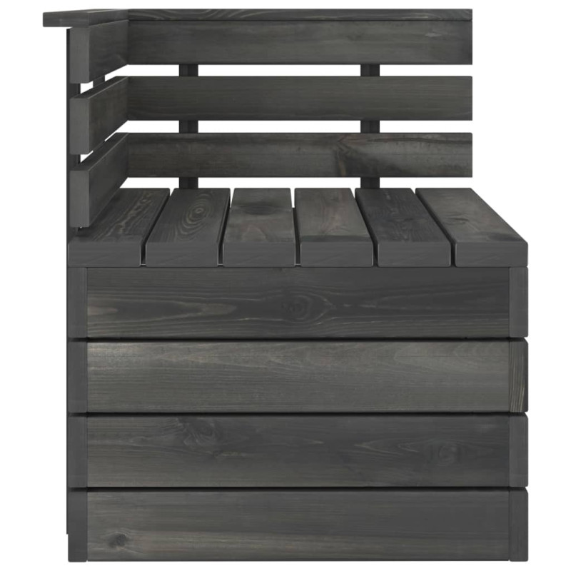 Ogrodowa sofa 2-osobowa z palet, ciemnoszara, drewno sosnowe
