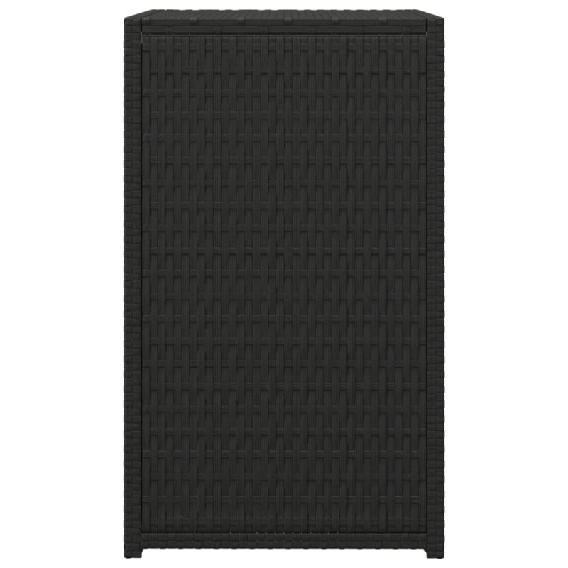 Stolik w kształcie litery C, czarny, 40x35x60 cm, polirattan