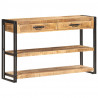 Szafka, 120x30x75 cm, lite, surowe drewno mango