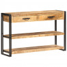 Szafka, 120x30x75 cm, lite, surowe drewno mango
