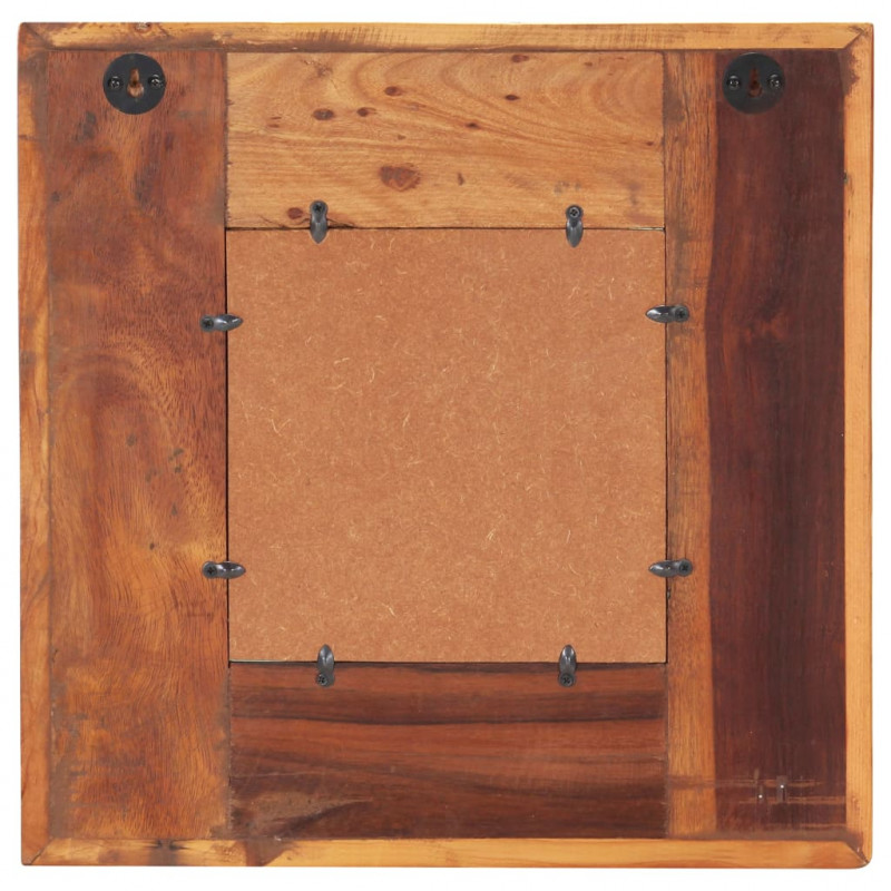 Lustro z wizerunkiem Buddy, 50x50 cm, lite drewno z odzysku