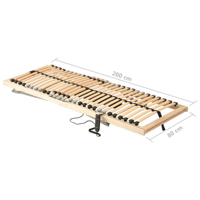 Elektryczny stelaż do łóżka z 28 listwami, 7 stref, 80 x 200 cm