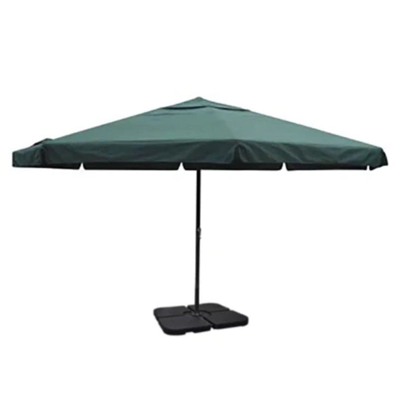 Parasol ogrodowy z przenośną, aluminiową podstawą, zielony