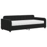 Sofa z materacem do spania, czarna, 90x200 cm, aksamit