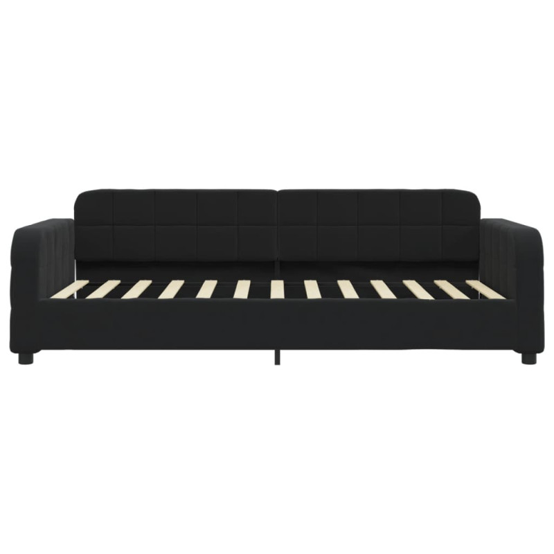 Sofa z materacem do spania, czarna, 90x200 cm, aksamit