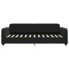 Sofa z materacem do spania, czarna, 90x200 cm, aksamit
