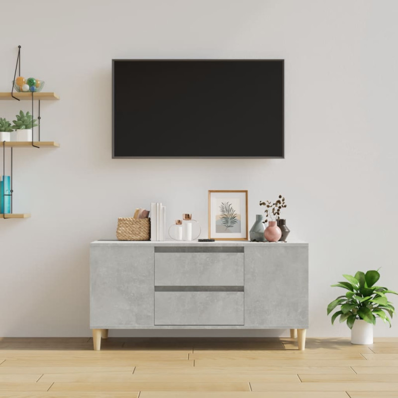 Szafka pod TV, szarość betonu, 102x44,5x50 cm