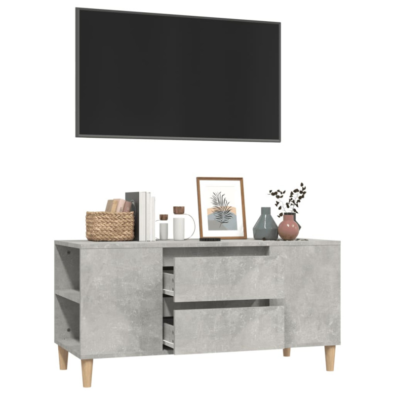 Szafka pod TV, szarość betonu, 102x44,5x50 cm