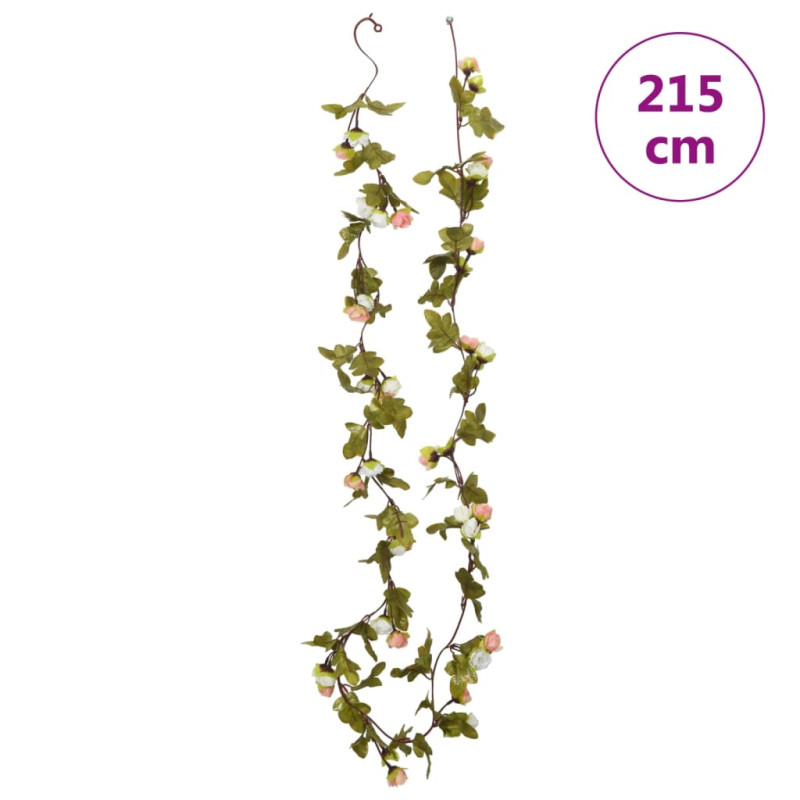 Świąteczne girlandy kwiatowe, 6 szt., szampańskie, 215 cm