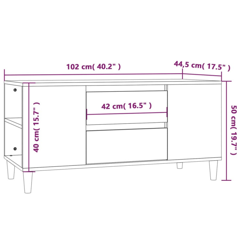 Szafka pod TV, dąb sonoma, 102x44,5x50 cm