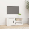 Szafka pod TV, biała, 80x31,5x36 cm, materiał drewnopochodny