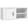 Szafka pod TV, biała, 80x31,5x36 cm, materiał drewnopochodny