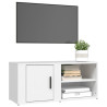 Szafka pod TV, biała, 80x31,5x36 cm, materiał drewnopochodny