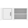 Szafka pod TV, biała, 80x31,5x36 cm, materiał drewnopochodny