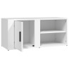 Szafka pod TV, biała, 80x31,5x36 cm, materiał drewnopochodny