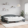 Sofa rozsuwana z materacami, ciemnoszara, 80x200 cm, tkanina