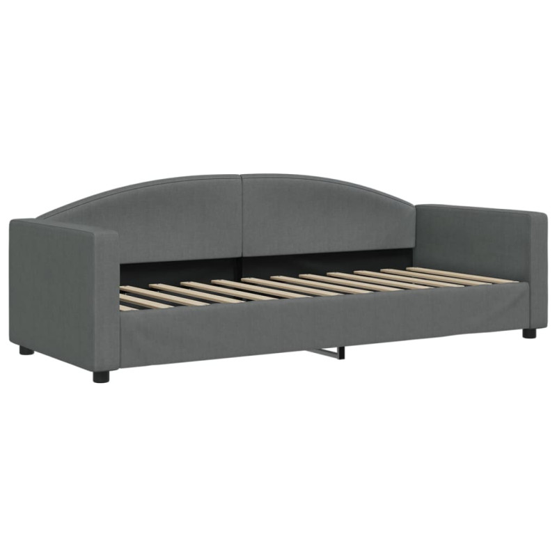 Sofa rozsuwana z materacami, ciemnoszara, 80x200 cm, tkanina