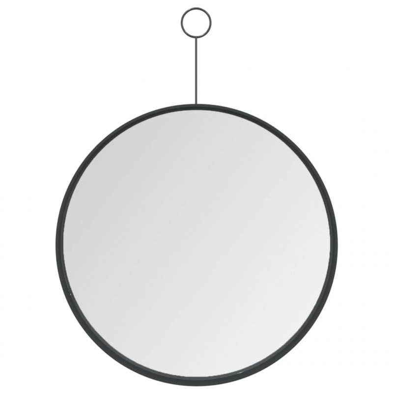 Lustro ścienne z zawieszką, czarne, 30 cm