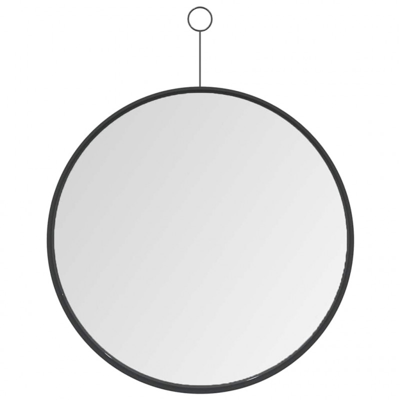 Lustro ścienne z zawieszką, czarne, 40 cm