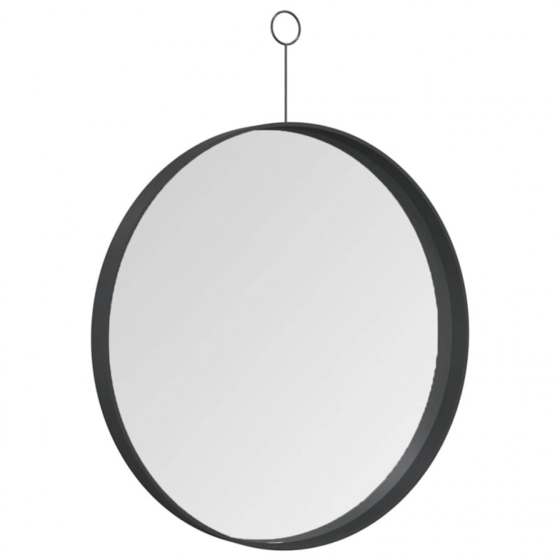 Lustro ścienne z zawieszką, czarne, 40 cm