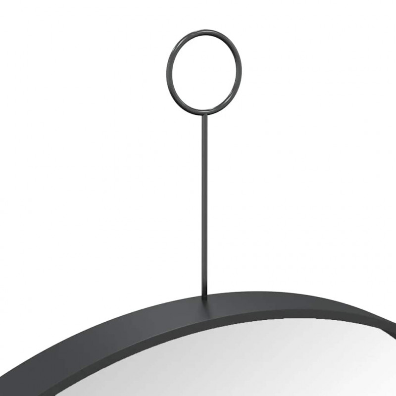 Lustro ścienne z zawieszką, czarne, 40 cm