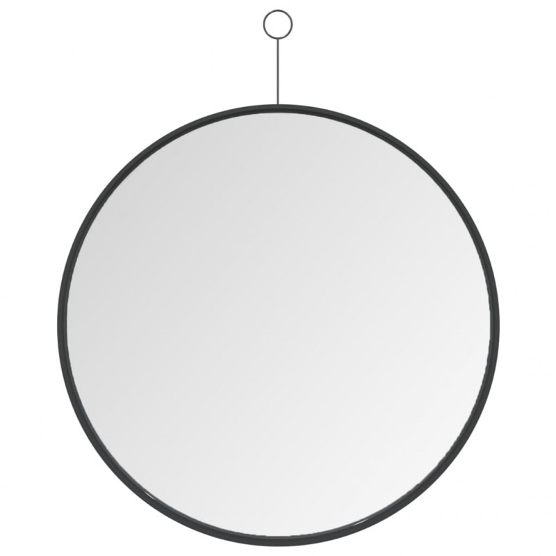 Lustro ścienne z zawieszką, czarne, 50 cm