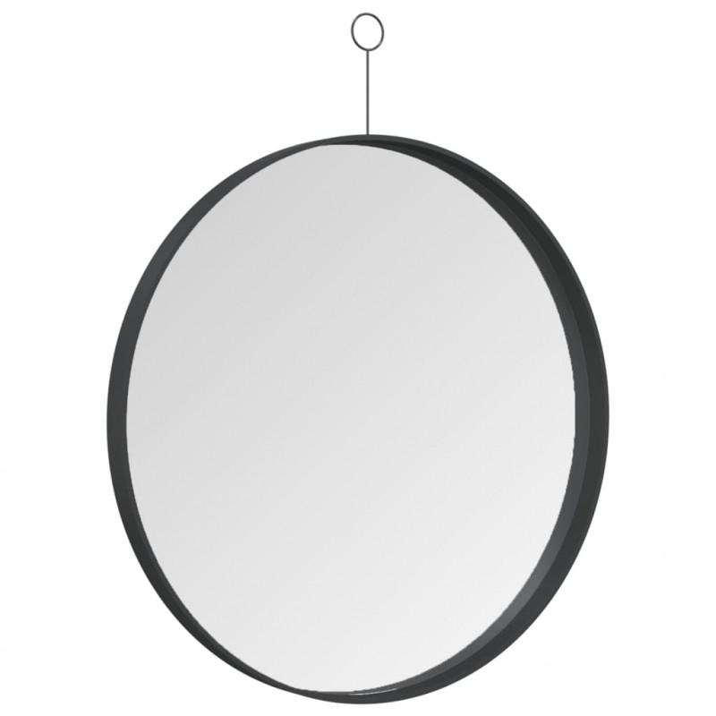 Lustro ścienne z zawieszką, czarne, 50 cm