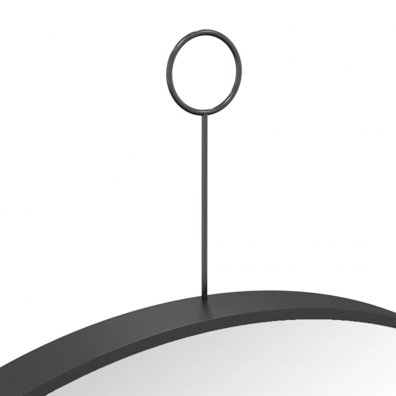 Lustro ścienne z zawieszką, czarne, 50 cm