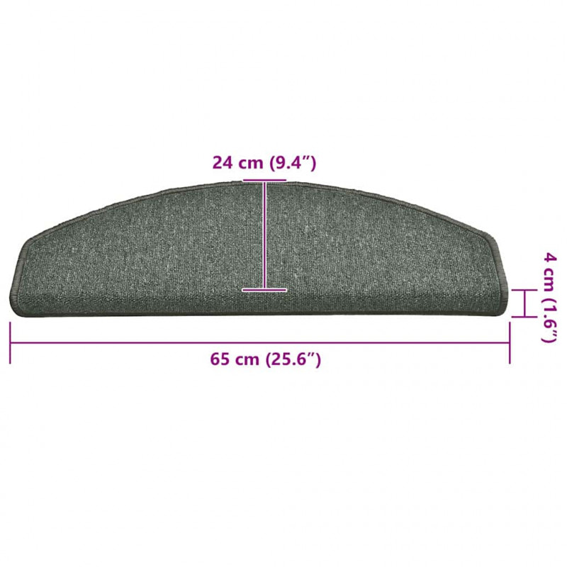 Nakładki na schody, 15 szt., ciemnozielone, 65 x 24 x 4 cm