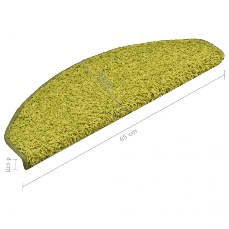 Nakładki na schody, 15 szt., zielone, 65x21x4 cm