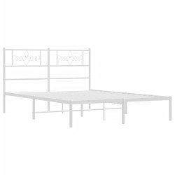 Metalowa rama łóżka z wezgłowiem, biała, 120x200 cm
