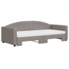 Sofa rozsuwana z materacami, kolor taupe, 90x200 cm, tkanina