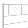 Metalowa rama łóżka z wezgłowiem i zanóżkiem, biała, 75x190 cm