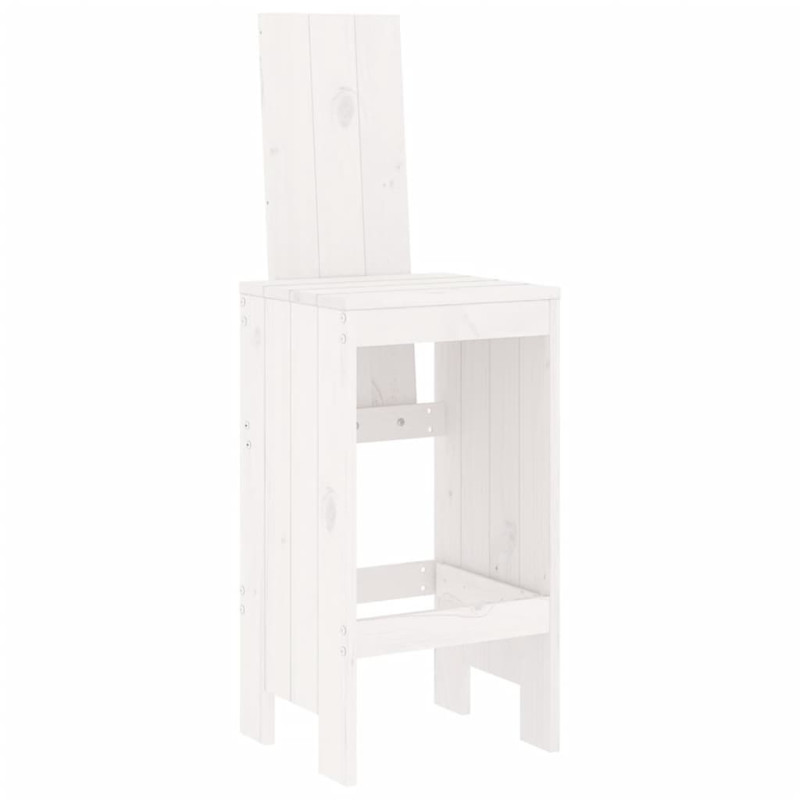 Stołki barowe, 2 szt., białe, 40x42x120 cm, lite drewno sosnowe