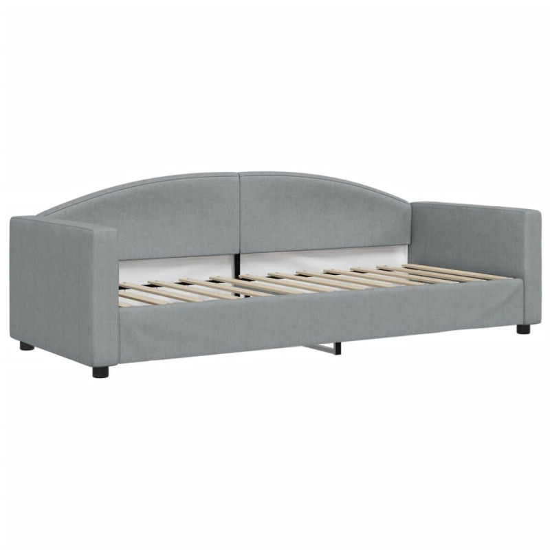 Sofa rozsuwana z szufladami, jasnoszara, 80x200 cm, tkanina