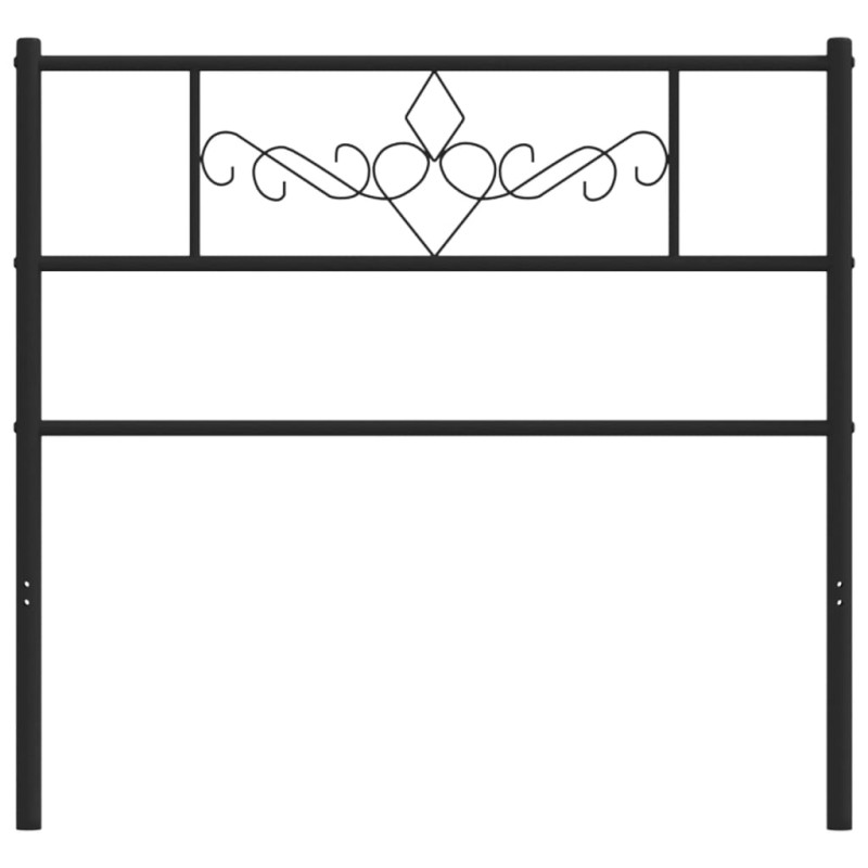 Metalowe wezgłowie, czarne, 75 cm