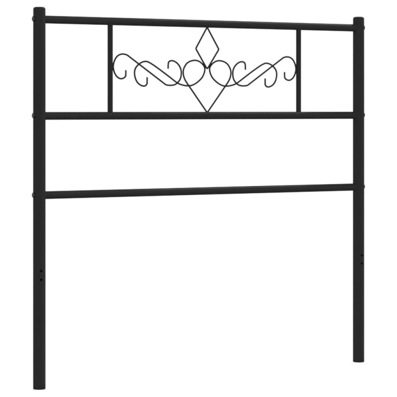 Metalowe wezgłowie, czarne, 75 cm