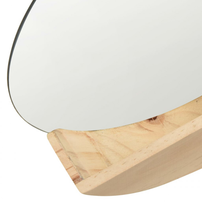 Lustro ścienne z półką z litego drewna sosnowego, 35 cm
