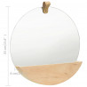 Lustro ścienne z półką z litego drewna sosnowego, 35 cm