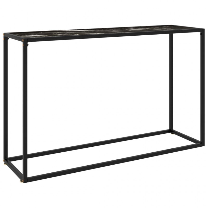 Stolik konsolowy, czarny, 120x35x75 cm, szkło hartowane