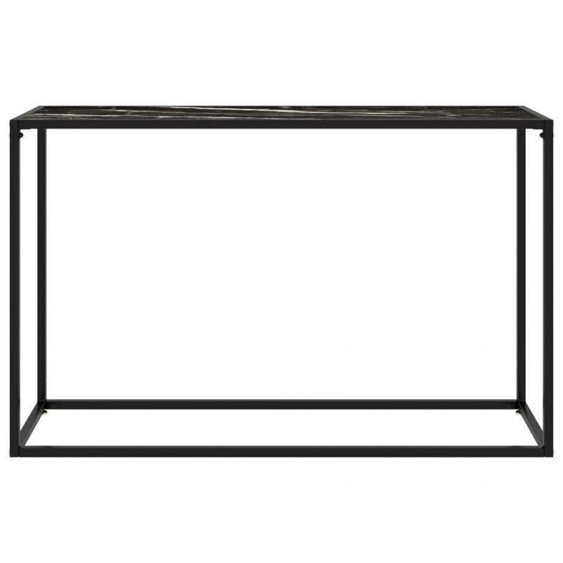 Stolik konsolowy, czarny, 120x35x75 cm, szkło hartowane