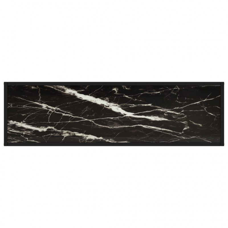 Stolik konsolowy, czarny, 120x35x75 cm, szkło hartowane