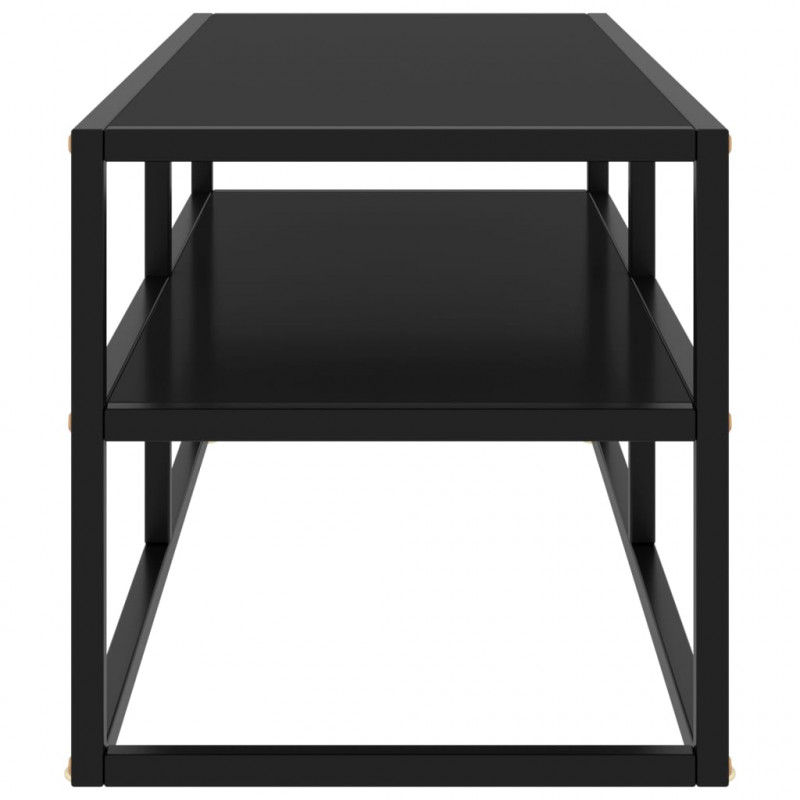 Szafka pod telewizor, czarna z czarnym szkłem, 100x40x40 cm