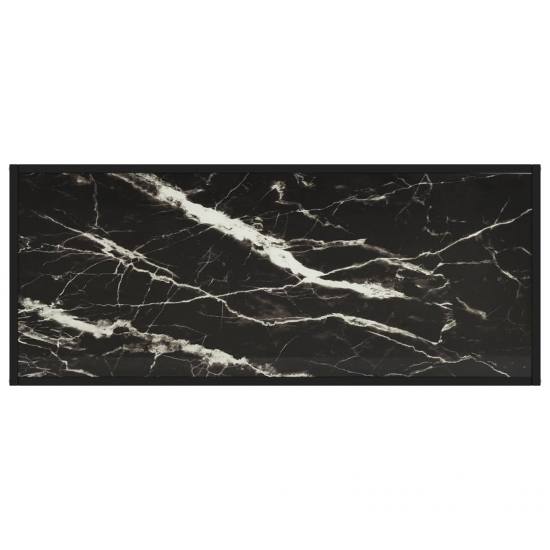 Stolik kawowy, szkło w kolorze czarny marmur, 120x50x35 cm